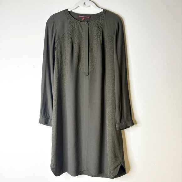 Comptoir Des Cotonniers Shirt Dress Women 6 Brown Mixed Media Corpcore Twee NWOT - Picture 10 of 11